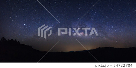 Panorama milky way galaxy with stars and space Panorama milky way galaxy with stars and space 34722704