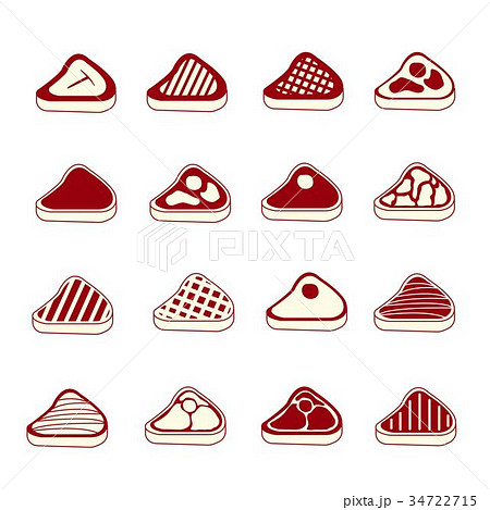 steak meat icons set vector 34722715