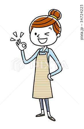 若い女性：OK、サイン 34724225