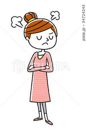 若い女性：怒る 34724243