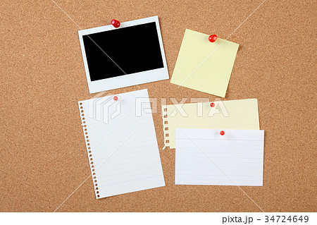 コルクボード,インスタント写真,メモ, 34724649
