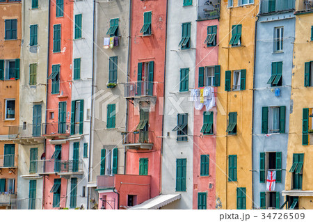 Portovenere painted houses of pictoresque village Portovenere painted houses of pictoresque village 34726509