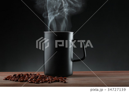 black cuf coffee beans black background black cuf coffee beans black background 34727139