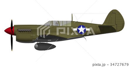 Curtiss P 40 Warhawkのイラスト素材