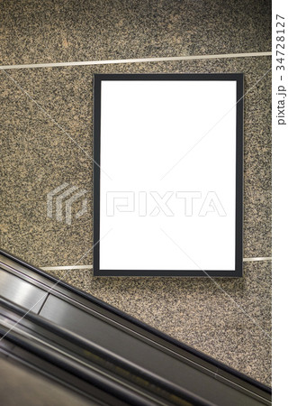 Blank light box for advertiment in a subway 34728127