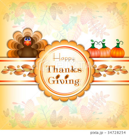 Postcard for Thanksgiving in scrapbooking style Postcard for Thanksgiving in scrapbooking style 34728254