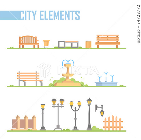 Set of city elements - modern vector cartoon Set of city elements - modern vector cartoon 34728772