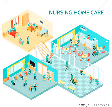 Nursing Home Care Isometric Composition  34729574