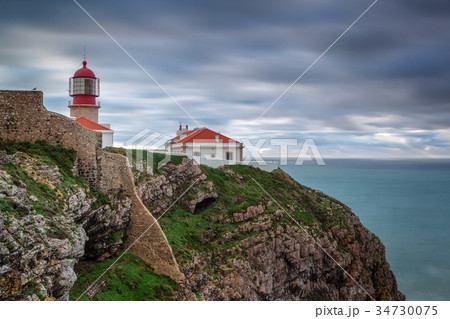 Lighthouse before storm Cabo Sao Vicente. Portugal 34730075