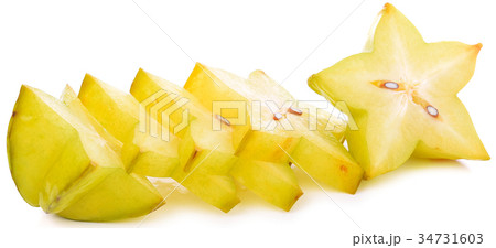 Star fruit Carambola isolated on white background Star fruit Carambola isolated on white background 34731603