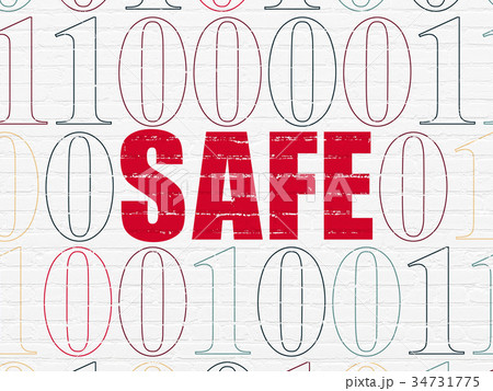 Privacy concept: Safe on wall background 34731775
