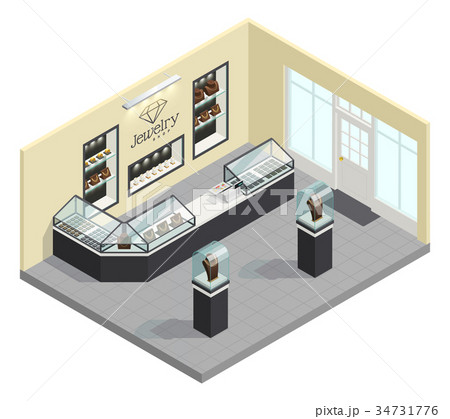 Jewelry Shop Isometric Interior 34731776