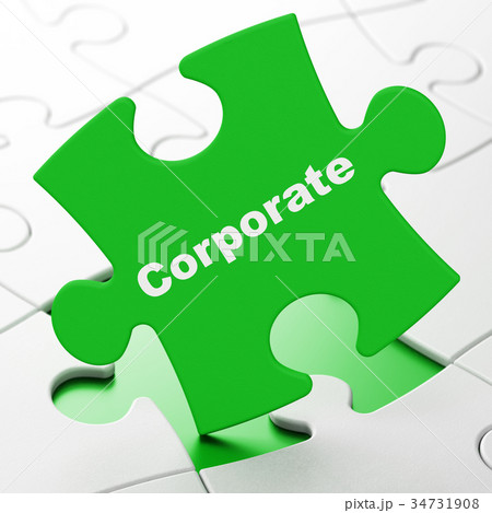 Business concept: Corporate on puzzle background 34731908