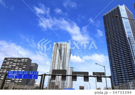 都市風景（東京、新都道50号、夏）　 34733394