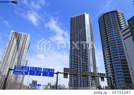 都市風景（東京、新都道50号、夏）　 34733397