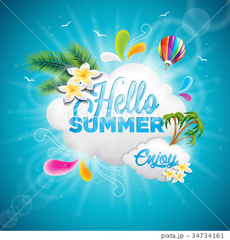 Vector Hello Summer Holiday illustration Vector Hello Summer Holiday illustration 34734161