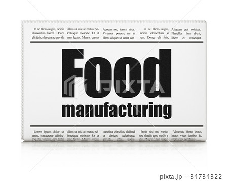 Manufacuring concept: newspaper headline Food Manufacuring concept: newspaper headline Food 34734322