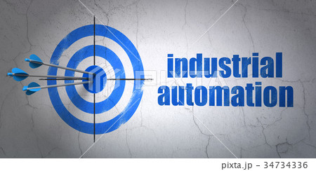 Industry concept: target and Industrial Automation 34734336