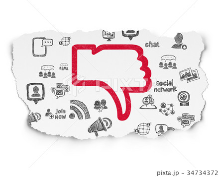 Social media concept: Thumb Down on Torn Paper 34734372