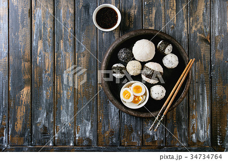 Rice balls and eggs 34734764