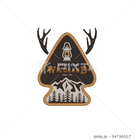 Hiking club badge. Scout adventure camp emblem Hiking club badge. Scout adventure camp emblem 34736327