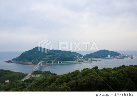 長崎県長崎市 香焼総合公園から見た伊王島大橋 長崎県長崎市 香焼総合公園から見た伊王島大橋 34736365