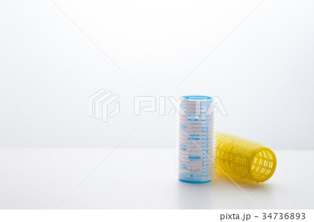 Set of hair curlers isolated on white background Set of hair curlers isolated on white background 34736893
