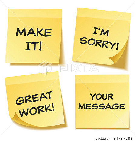 Sticky note with text and shadow isolated on 34737282
