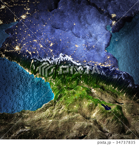 Caucasus space 3d rendering 34737835