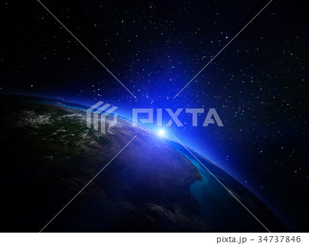 Planet Earth from space 3d rendering 34737846