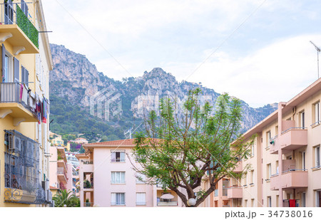 Beautiful daylight view to city and mountains of Beaulieu sur mer 34738016