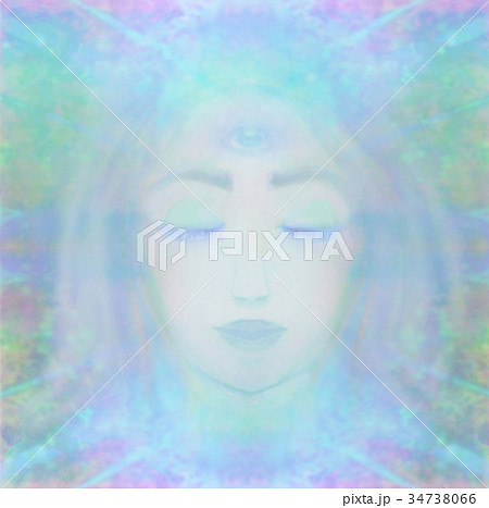 Woman with third eye, psychic supernatural senses 34738066
