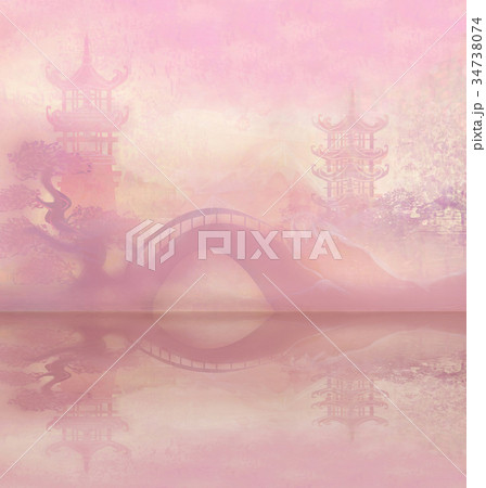 Abstract Asian temple Landscape Abstract Asian temple Landscape 34738074
