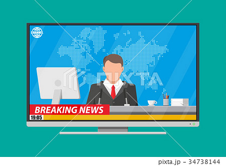 News announcer in the studio 34738144