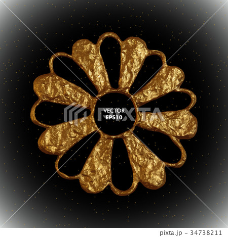 Gold flower vector illustration. Golden floral art Gold flower vector illustration. Golden floral art 34738211