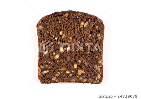 Black bread slice isolated 34739079