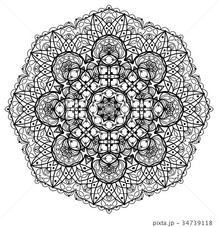 Flower Mandala. Vintage decorative elements. 34739118
