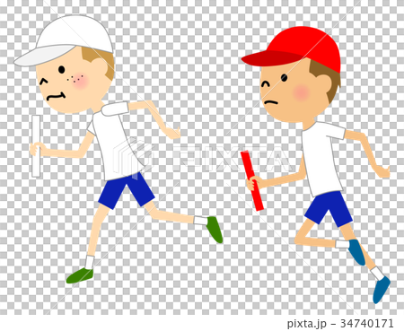 リレーで走る子ども 34740171