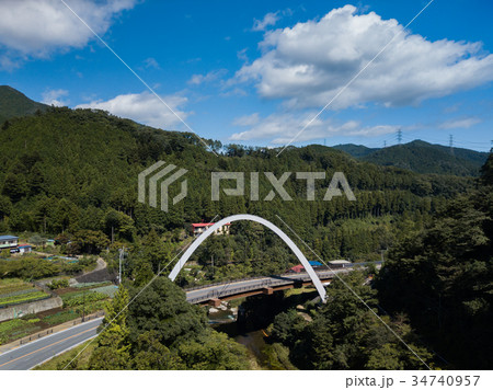 秋川ドローン空撮 東京都 あきる野市 の写真素材