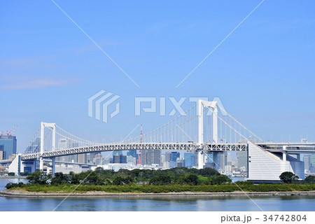 東京　都市風景　レインボーブリッジ 34742804