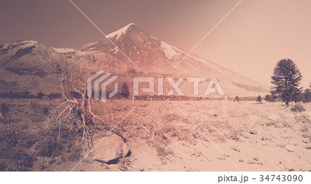 View of Lanin Volcano in National Park of Argentina View of Lanin Volcano in National Park of Argentina 34743090