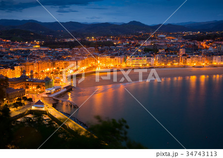 San Sebastian in evening. Spain San Sebastian in evening. Spain 34743113