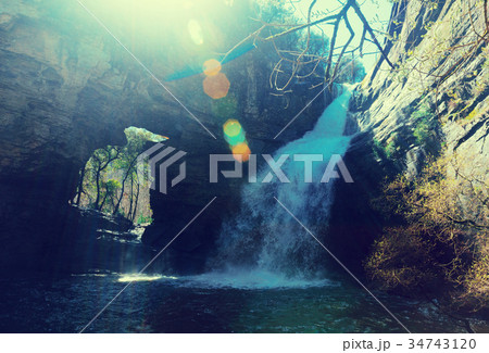 Waterfall La Foradada de Cantonigros 34743120