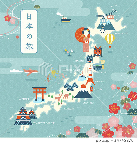Elegant japan travel map 34745876