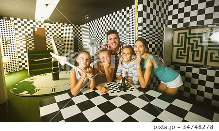 Young family is satisfied of visit Young family is satisfied of visit 34748278