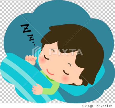 Sleeping boy with a gentle expression 34753146