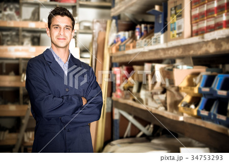 Man in uniform on his workplace Man in uniform on his workplace 34753293
