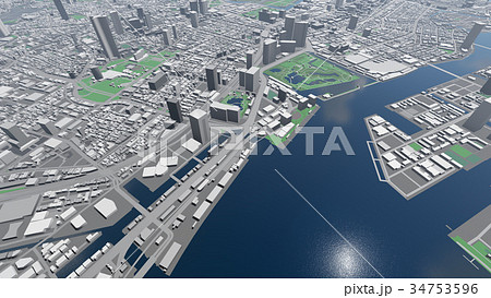 東京 俯瞰 グラフィック 都市のイラスト素材