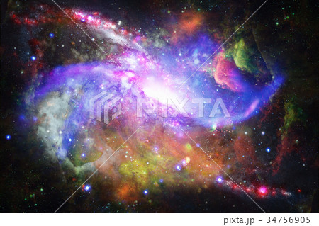 Nebula and galaxy in space. 34756905