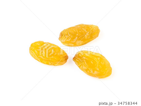 Sweet raisins on white background Sweet raisins on white background 34758344